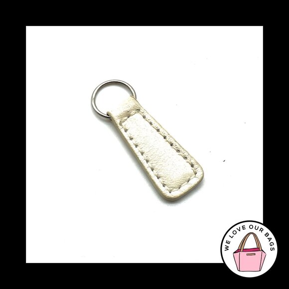 Coach Accessories - Vintage COACH ZIPPER PULL White Leather Strap Nickel Purse Bag Wallet Wristlet